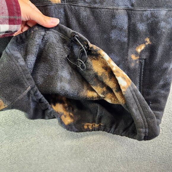 Volcom Sweater Mens M Black Bleached Tie Dye V Scient Fleece Ski Snowboarding - Picture 6 of 15